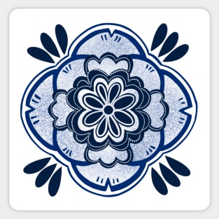 Blue and white florally Sticker